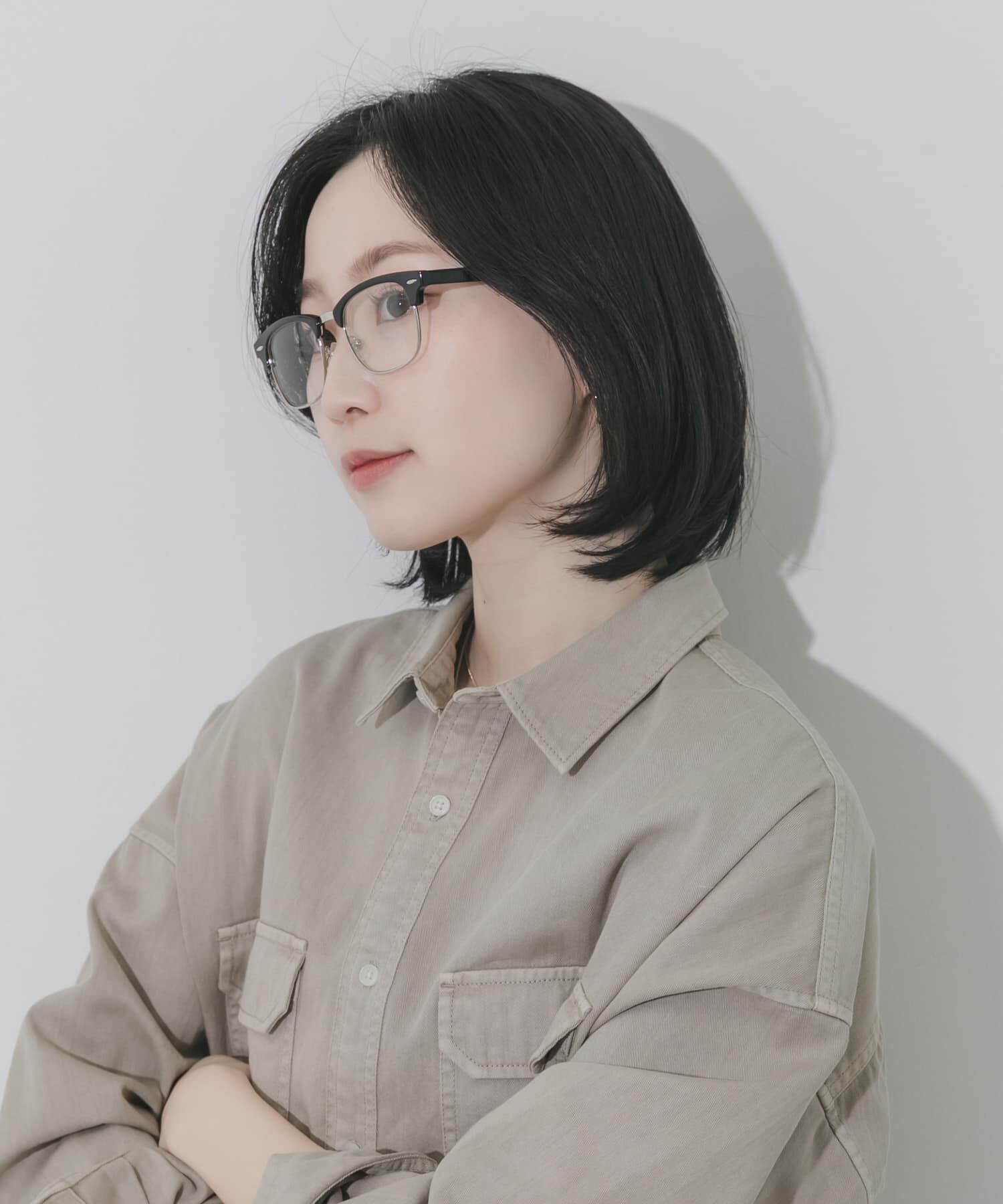 SMELLY「ハーフリムスクエアダテメガネ」|メガネ|