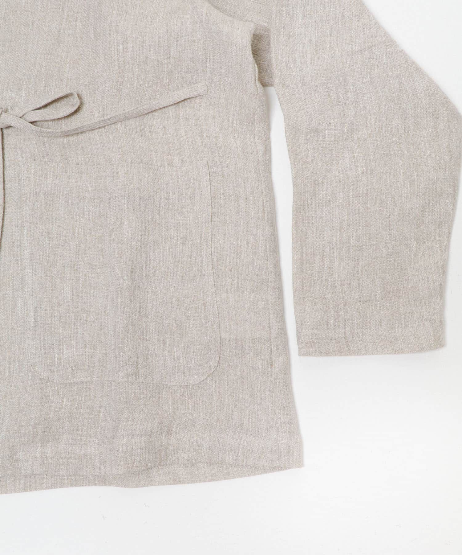 かぐれ「リネンカシュクールカーディガンジャケット」|ノーカラージャケット|