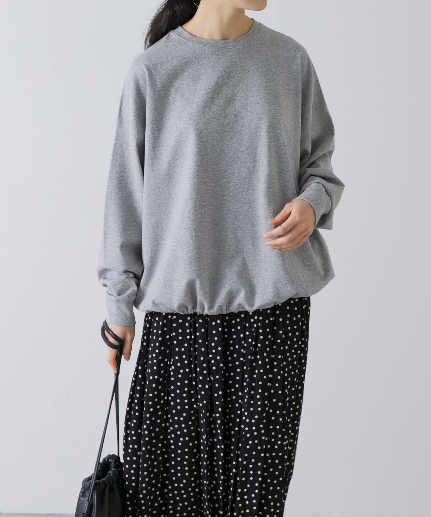 かぐれ「コットンドロストヘムカットソー」|Tシャツ・カットソー|グレー