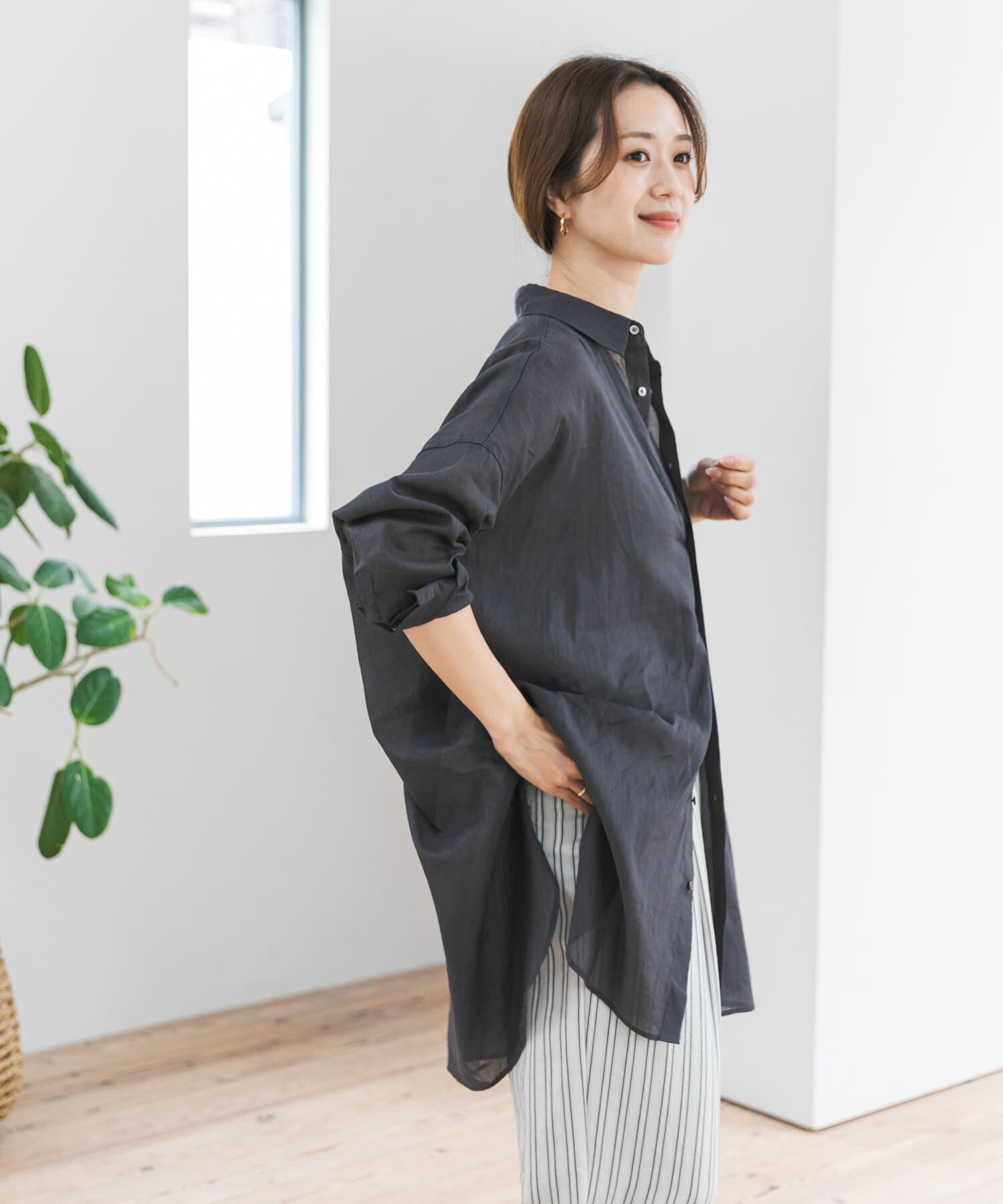 URBAN RESEARCH DOORS「『WEB/一部店舗限定カラー』ラミーコットンビックシャツ」|シャツ・ブラウス|