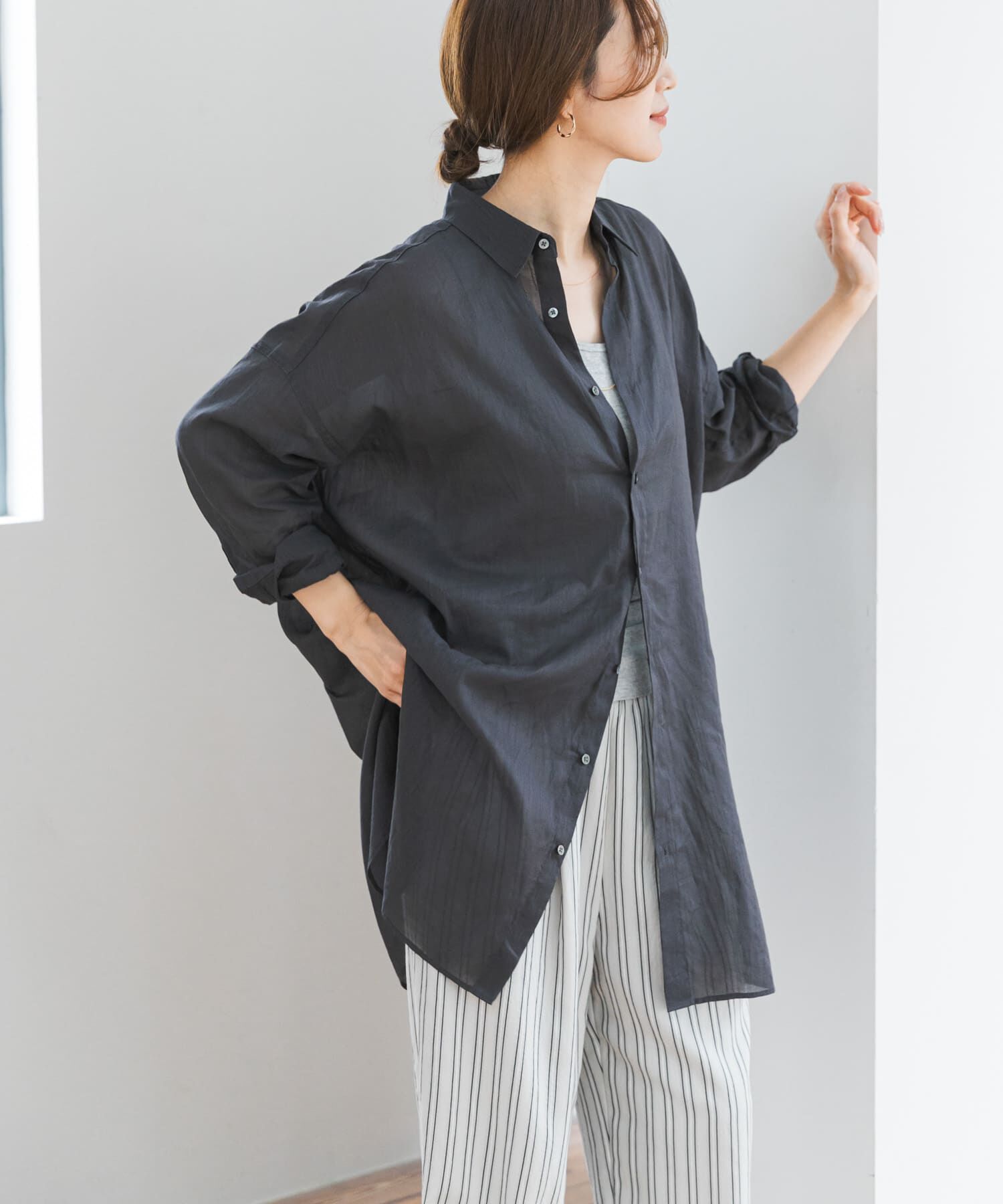 URBAN RESEARCH DOORS「『WEB/一部店舗限定カラー』ラミーコットンビックシャツ」|シャツ・ブラウス|