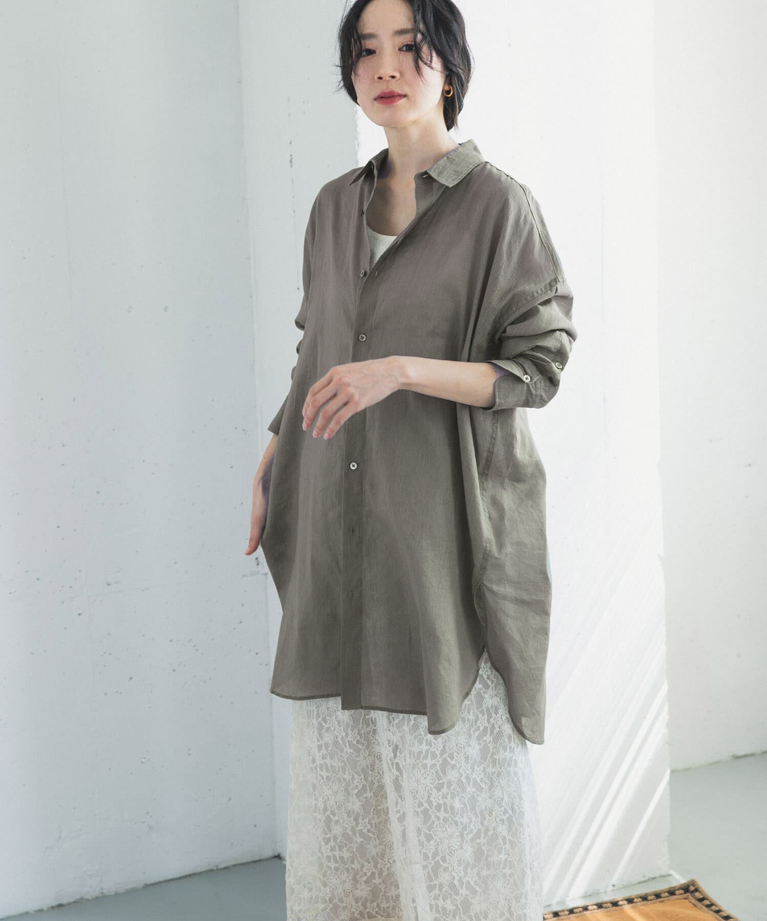 URBAN RESEARCH DOORS「『WEB/一部店舗限定カラー』ラミーコットンビックシャツ」|シャツ・ブラウス|