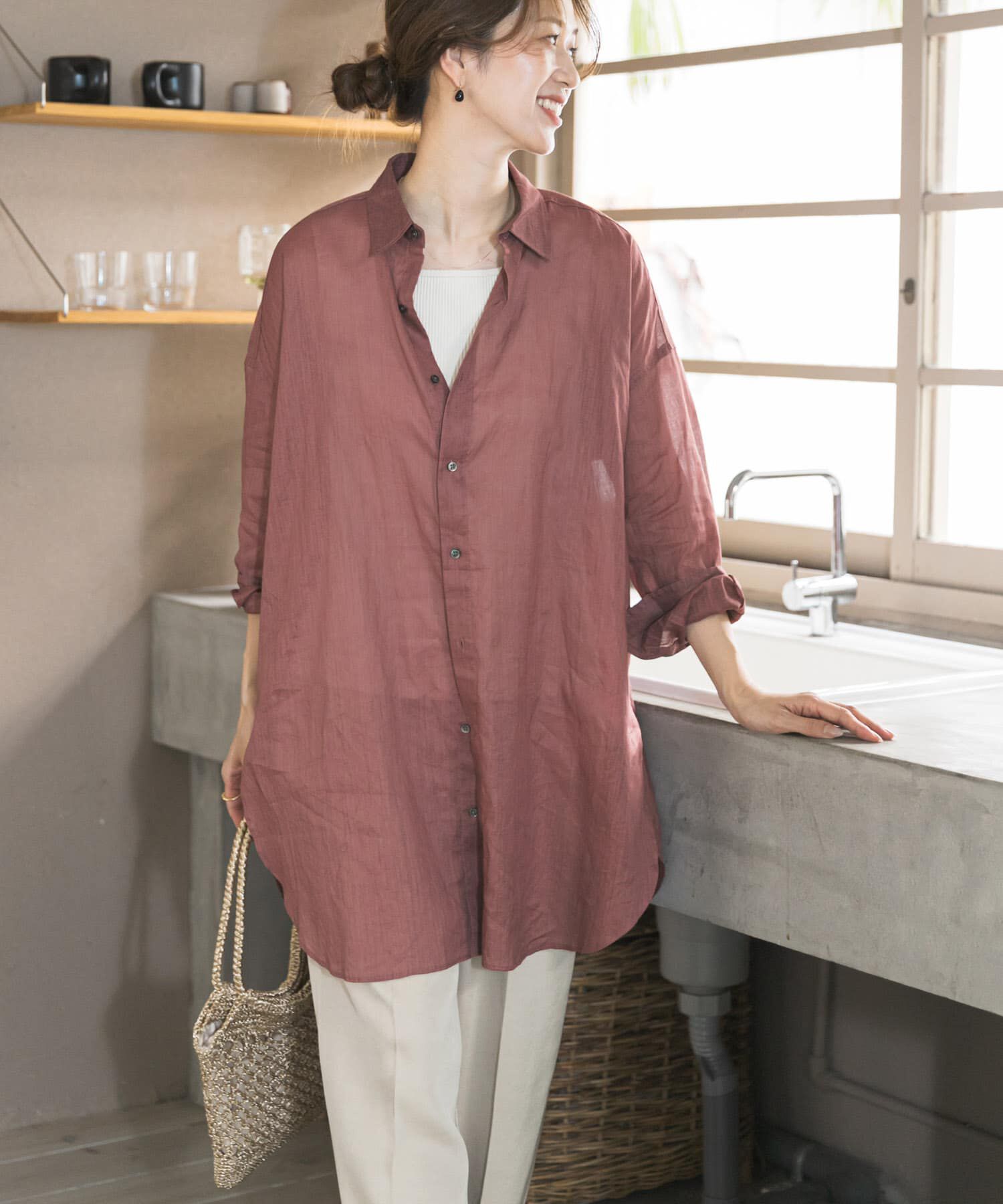 URBAN RESEARCH DOORS「『WEB/一部店舗限定カラー』ラミーコットンビックシャツ」|シャツ・ブラウス|