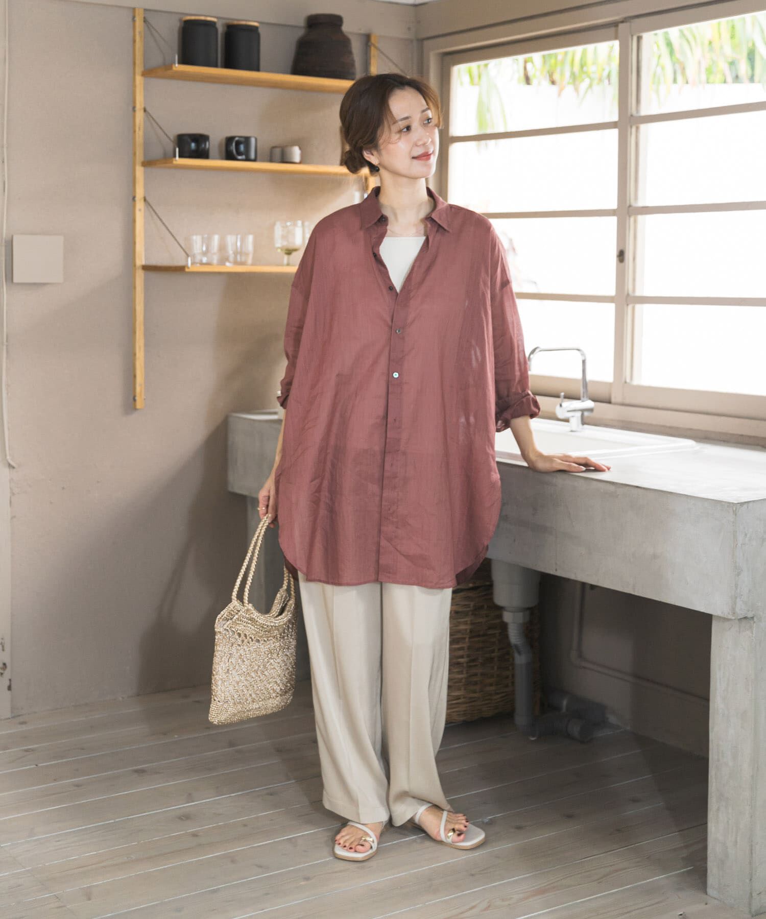 URBAN RESEARCH DOORS「『WEB/一部店舗限定カラー』ラミーコットンビックシャツ」|シャツ・ブラウス|