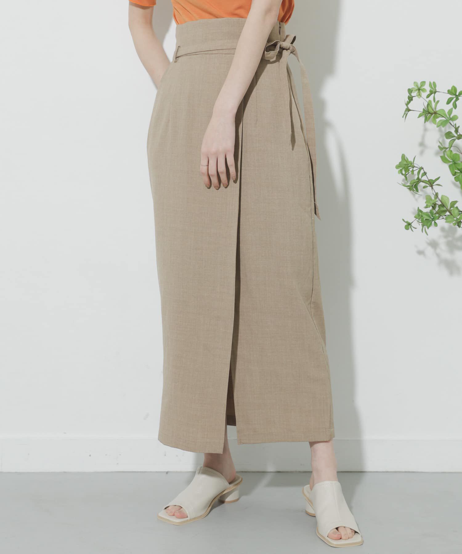 SENSE OF PLACE by URBAN RESEARCH「リネンライクハイウエストラップスカート」|スカート|