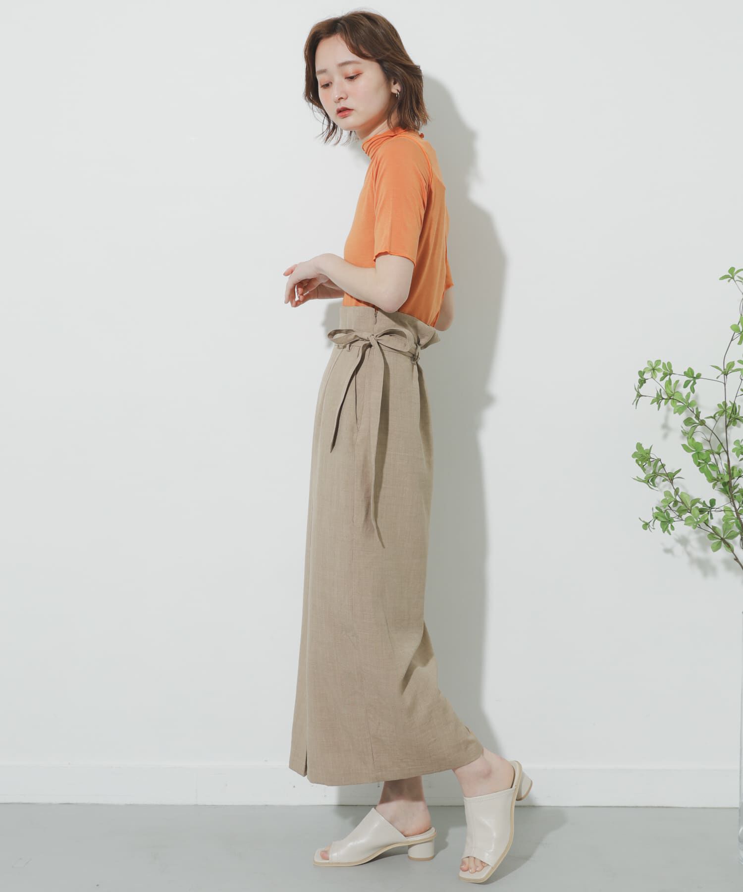 SENSE OF PLACE by URBAN RESEARCH「リネンライクハイウエストラップスカート」|スカート|