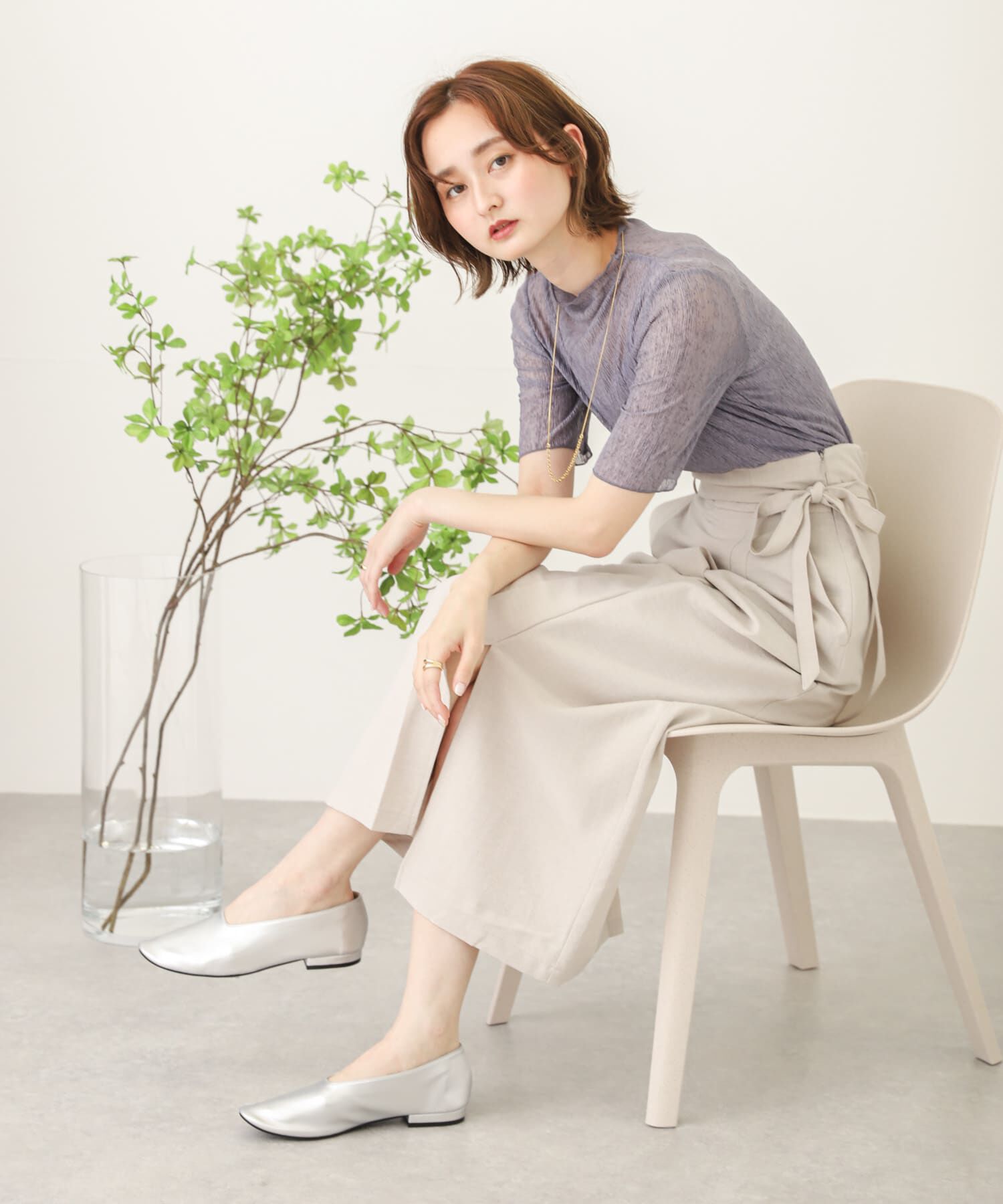 SENSE OF PLACE by URBAN RESEARCH「リネンライクハイウエストラップスカート」|スカート|