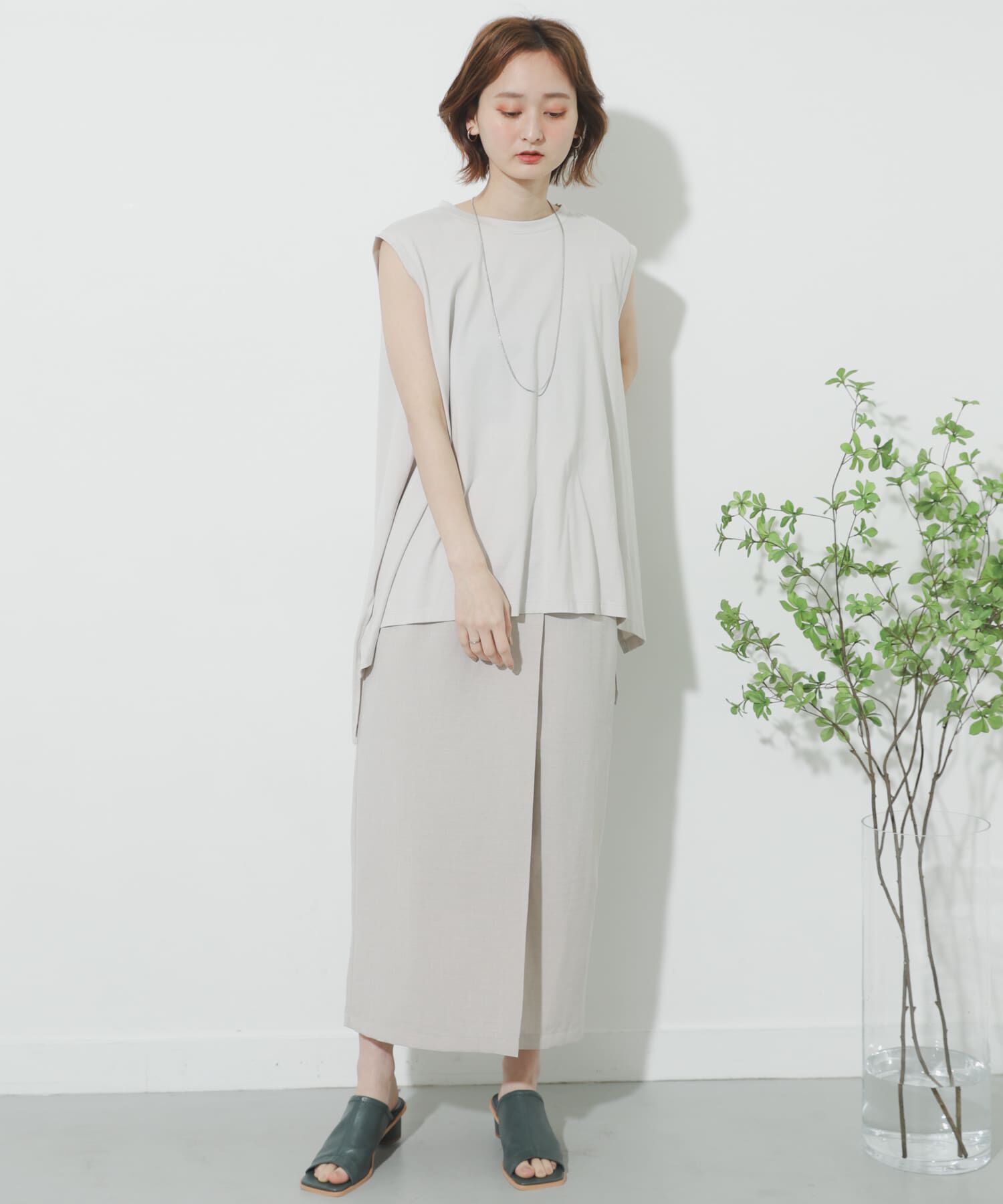 SENSE OF PLACE by URBAN RESEARCH「リネンライクハイウエストラップスカート」|スカート|