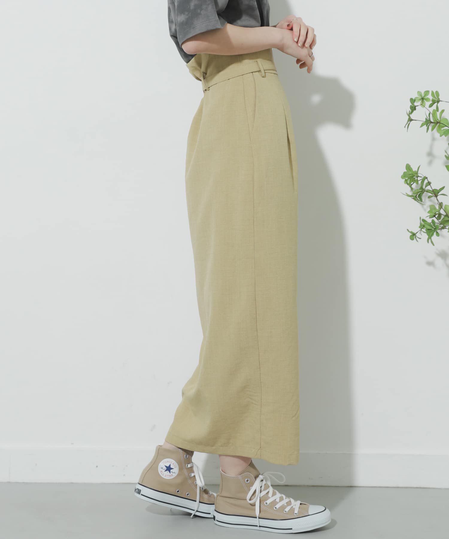 SENSE OF PLACE by URBAN RESEARCH「リネンライクハイウエストラップスカート」|スカート|