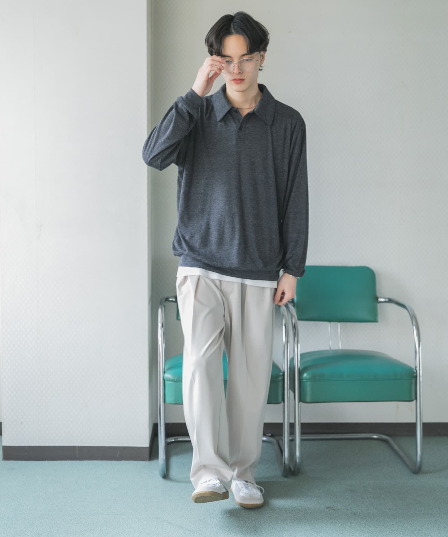 SENSE OF PLACE by URBAN RESEARCH「シアーロングスリーブポロシャツ」|ポロシャツ|