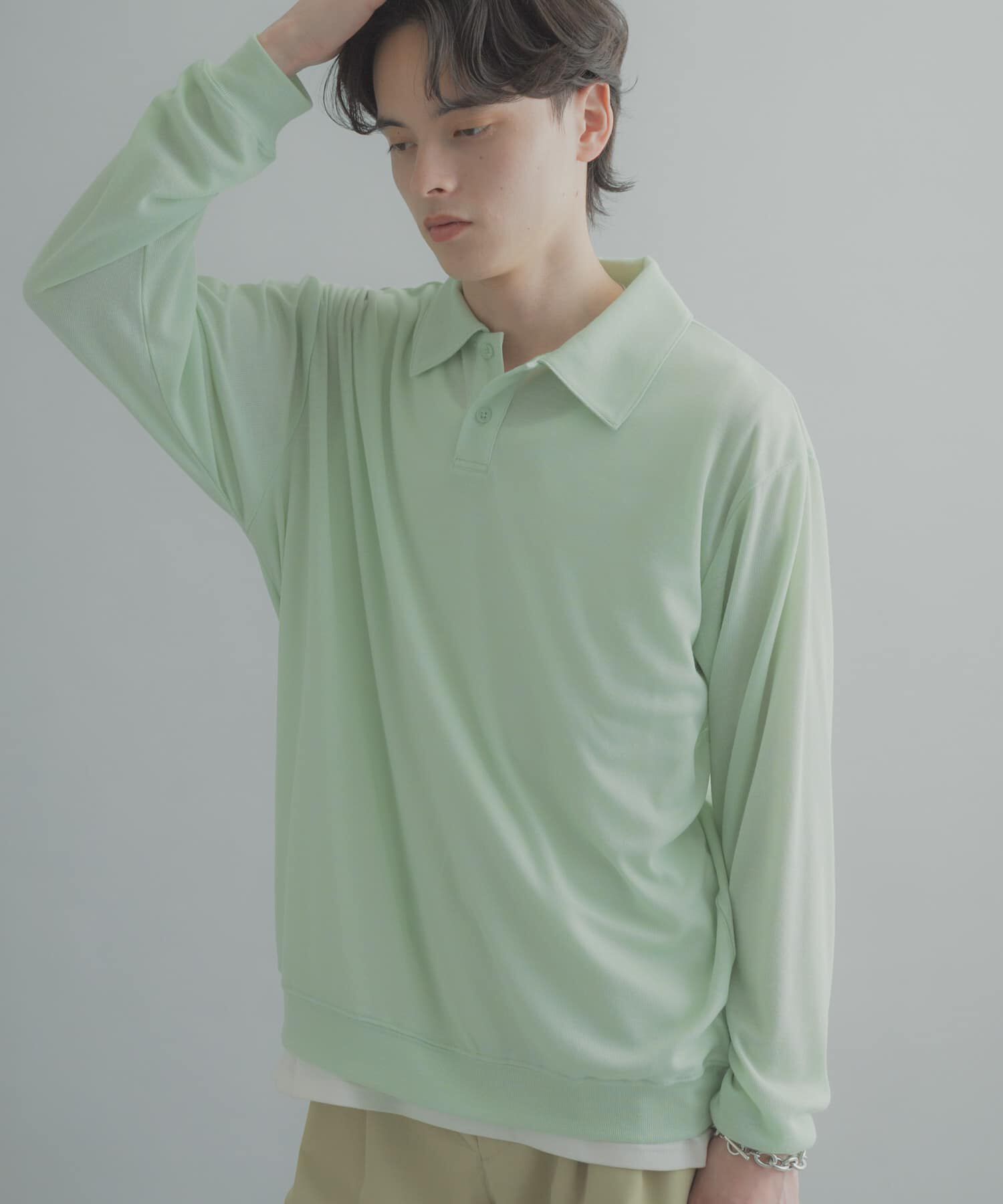 SENSE OF PLACE by URBAN RESEARCH「シアーロングスリーブポロシャツ」|ポロシャツ|