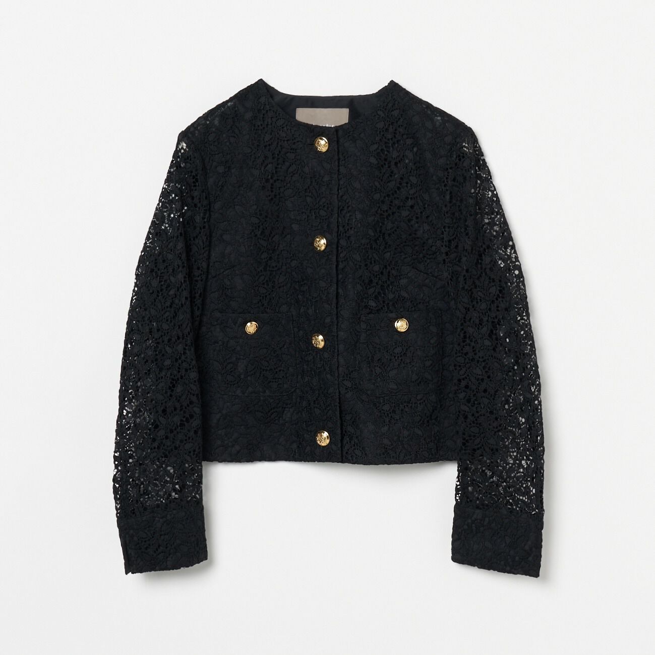 HELIOPOLE「HELIOPOLE EMBROIDERY LACE JACKET」|デニムジャケット|ブラック