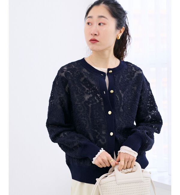  「コード刺しゅうレースカーデ」|カーディガン|