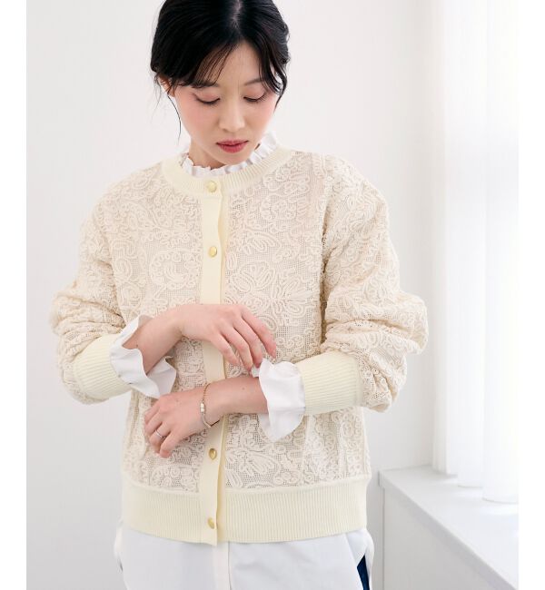  「コード刺しゅうレースカーデ」|カーディガン|
