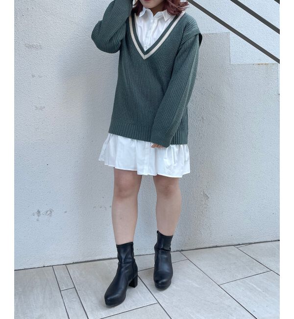 MAJESTICLEGON「マルチwayVニットセットワンピ」|チュニック|