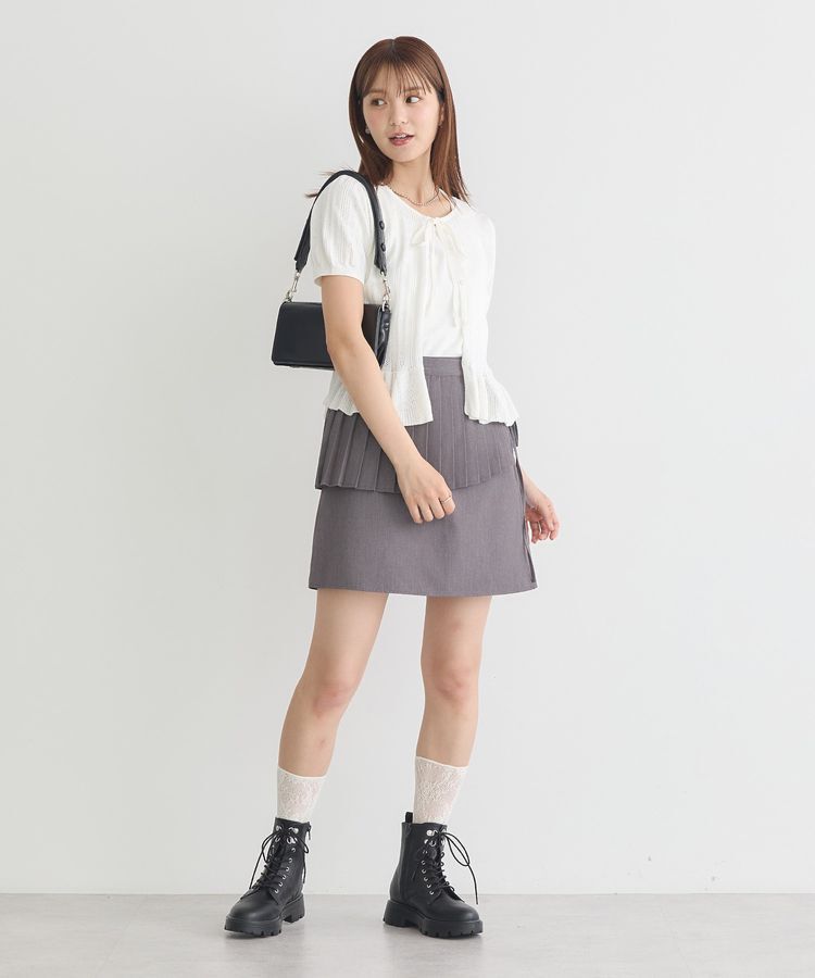 earth music&ecology「ナローリボンペプラムニットカーディガン」|カーディガン|