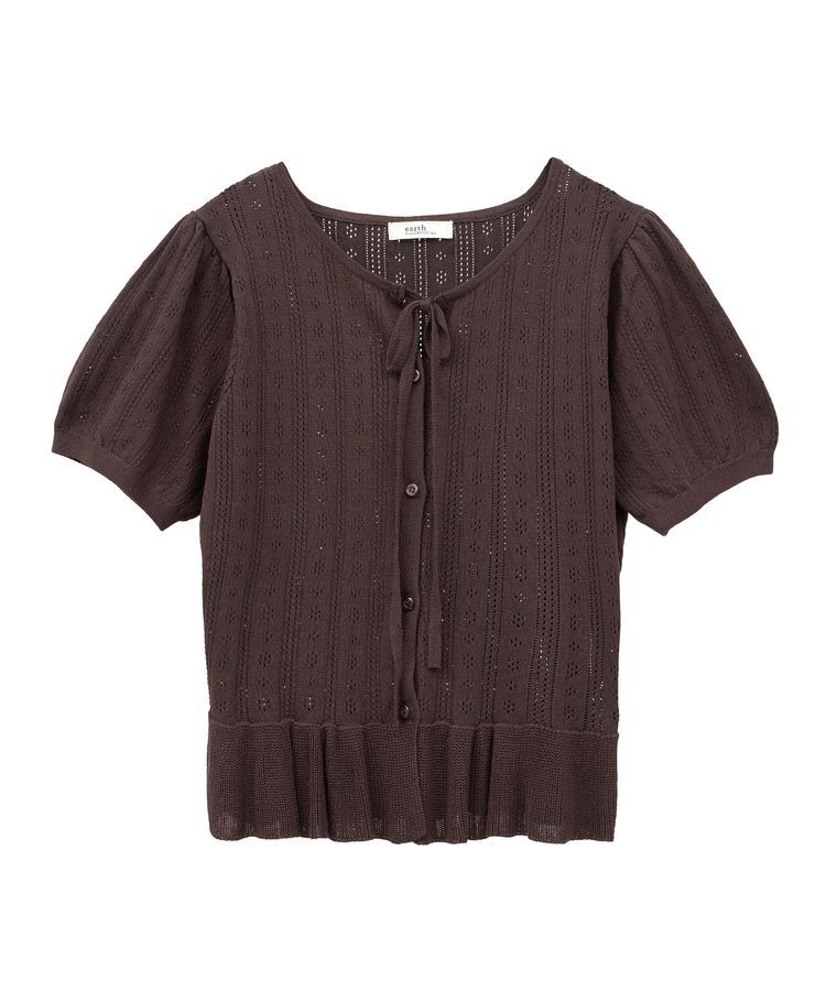 earth music&ecology「ナローリボンペプラムニットカーディガン」|カーディガン|