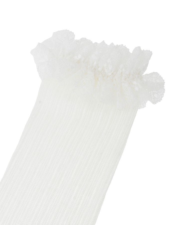 earth music&ecology「レースフリル透かしストライプハイソックス」|その他|