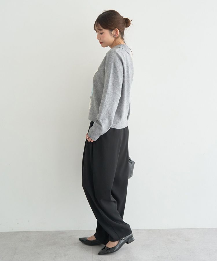 earth music&ecology「襟付きアーガイルニットカーディガン」|カーディガン|