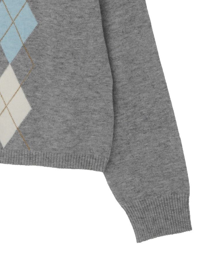 earth music&ecology「襟付きアーガイルニットカーディガン」|カーディガン|