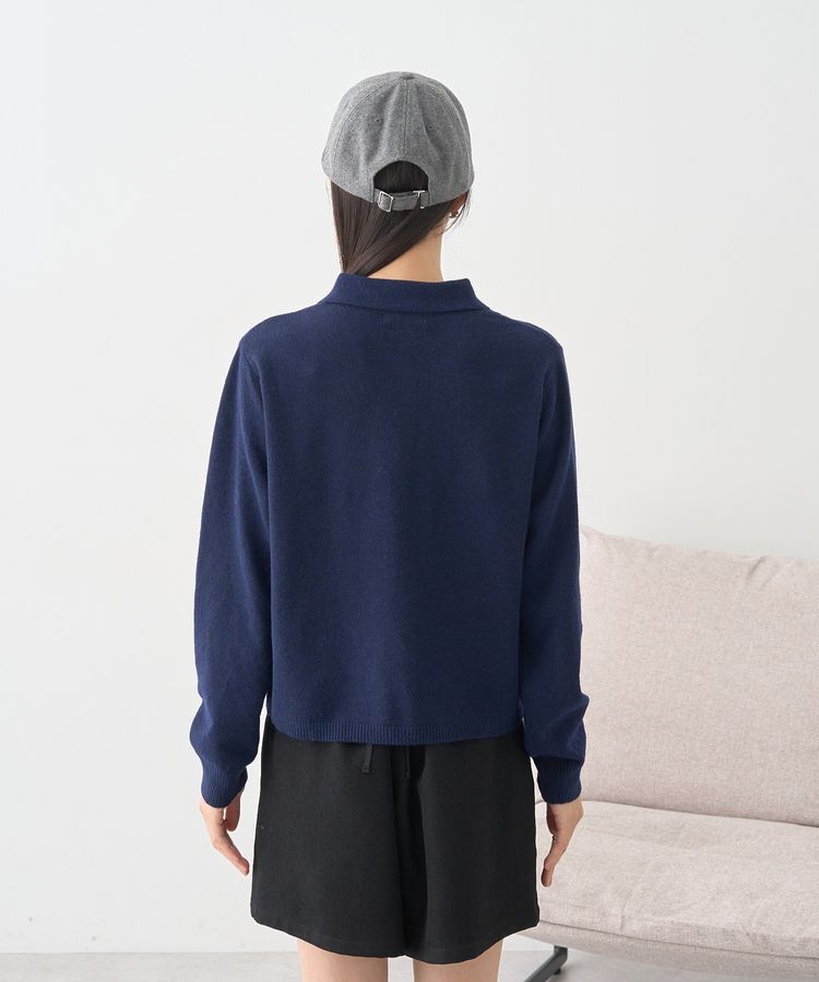 earth music&ecology「襟付きアーガイルニットカーディガン」|カーディガン|