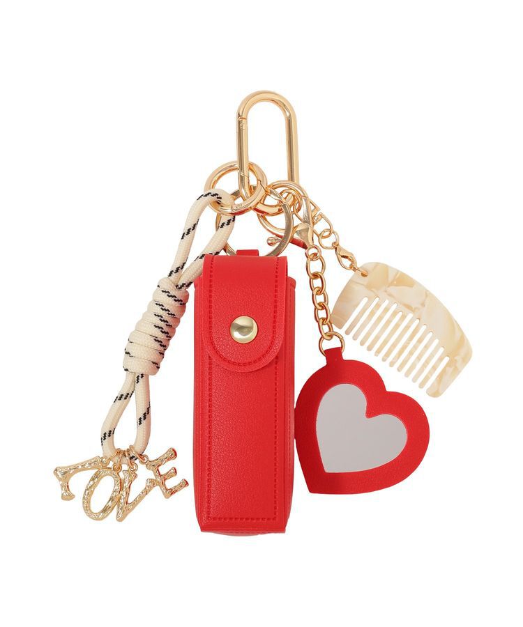 earth music&ecology「リップケース付きマルチハートチャーム」|モバイルケース|