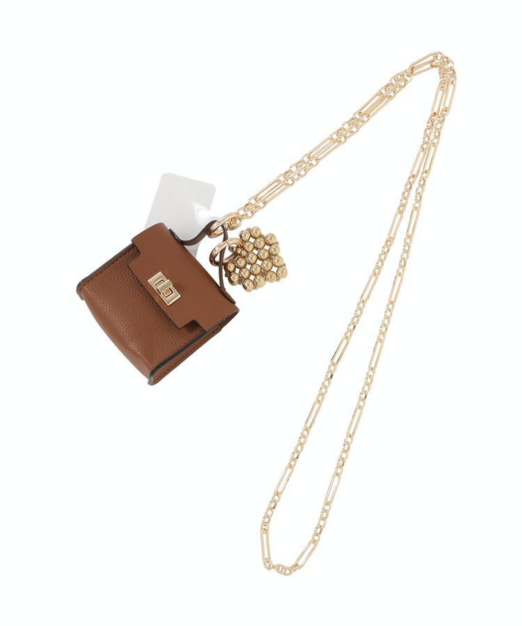 earth music&ecology「マイクロミニバッグメタルハートチェーンチャーム」|モバイルケース|