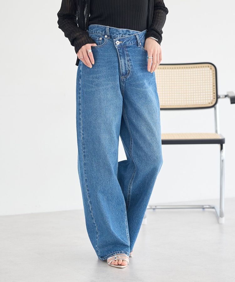 earth music&ecology「ウエストアシメデニムパンツ」|デニム|