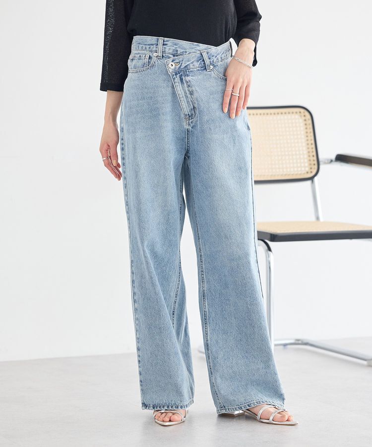 earth music&ecology「ウエストアシメデニムパンツ」|デニム|