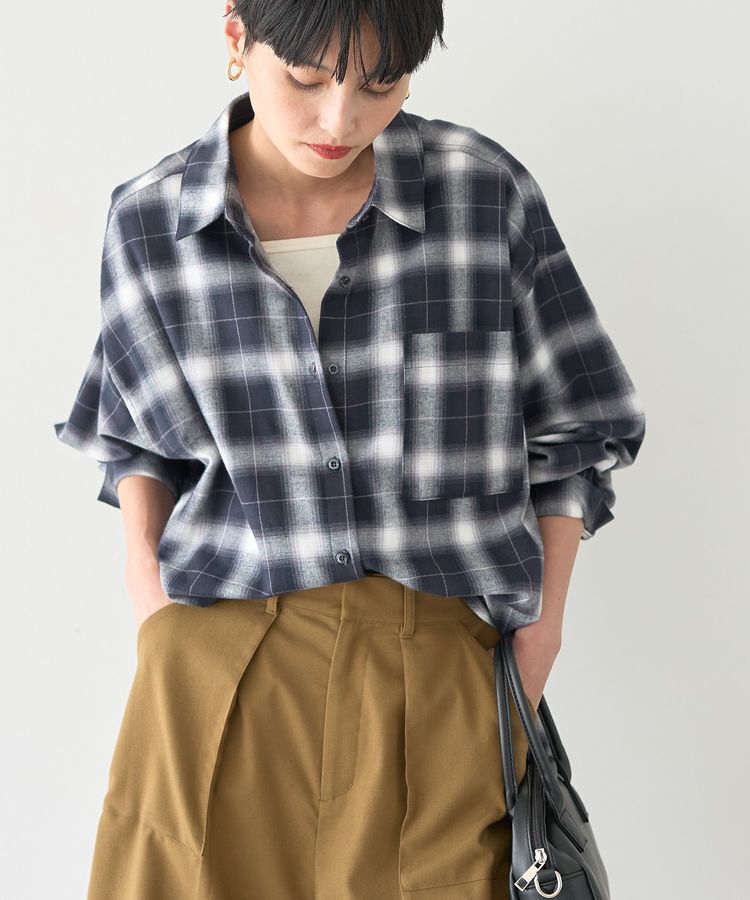 AMERICAN HOLIC「ビエラ起毛チェックシャツ」|シャツ・ブラウス|Black