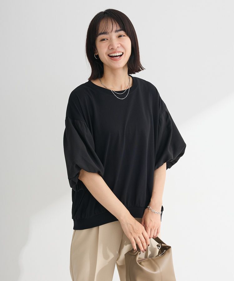 Green Parks「袖バルーンドッキングプルオーバー」|Tシャツ・カットソー|Black