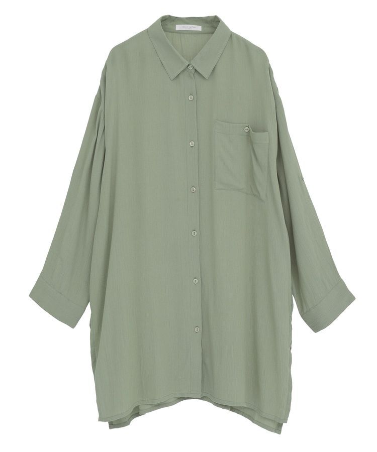 Green Parks「ターンバック長袖レーヨンチュニック」|チュニック|