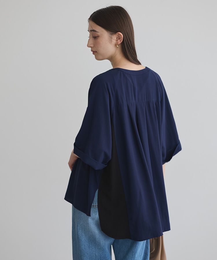 Editt by YECCA VECCA「ギャザーデザイン配色シャツ」|シャツ・ブラウス|