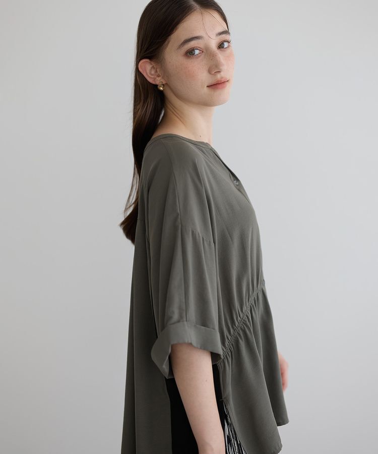 Editt by YECCA VECCA「ギャザーデザイン配色シャツ」|シャツ・ブラウス|