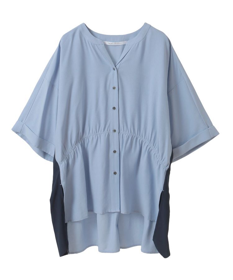 Editt by YECCA VECCA「ギャザーデザイン配色シャツ」|シャツ・ブラウス|