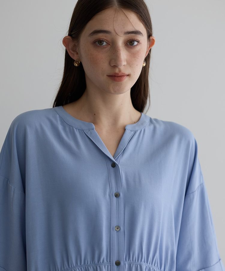 Editt by YECCA VECCA「ギャザーデザイン配色シャツ」|シャツ・ブラウス|