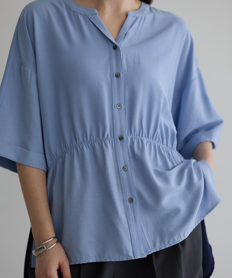 Editt by YECCA VECCA「ギャザーデザイン配色シャツ」|シャツ・ブラウス|