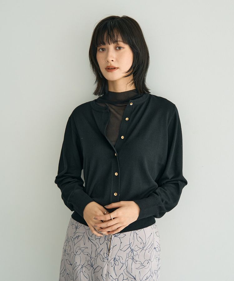 YECCA VECCA「金釦クルーネックカーディガン」|カーディガン|