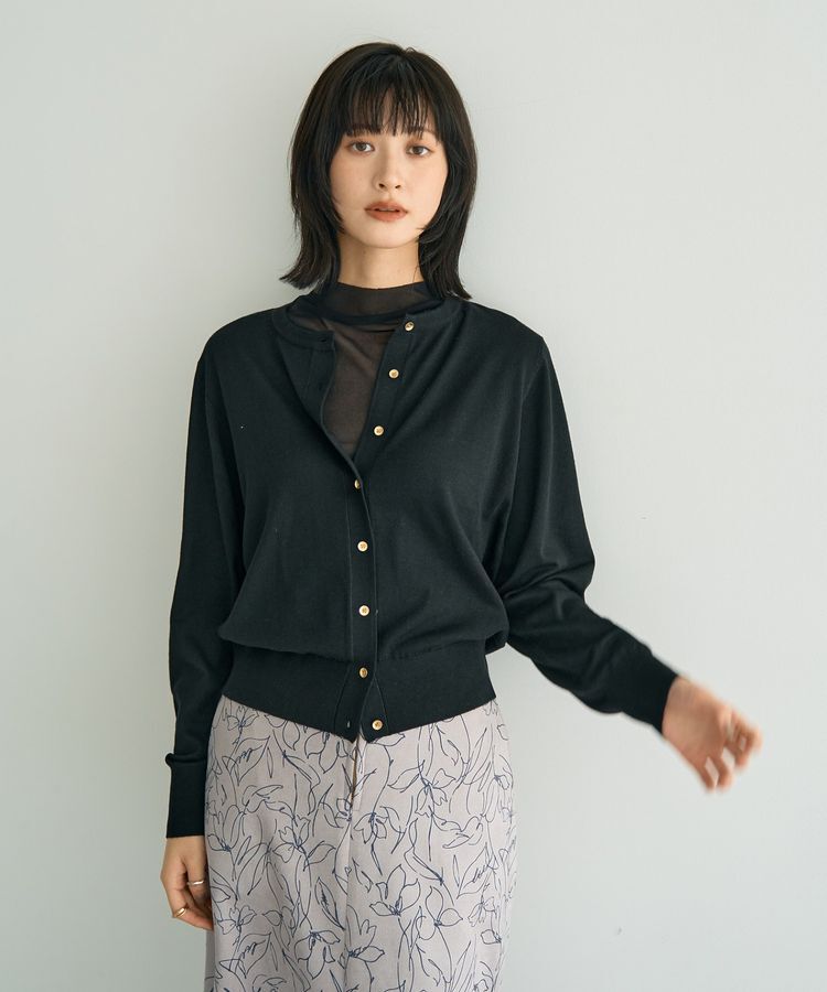 YECCA VECCA「金釦クルーネックカーディガン」|カーディガン|