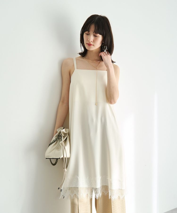 YECCA VECCA「レースサテンキャミチュニック」|チュニック|Ivory