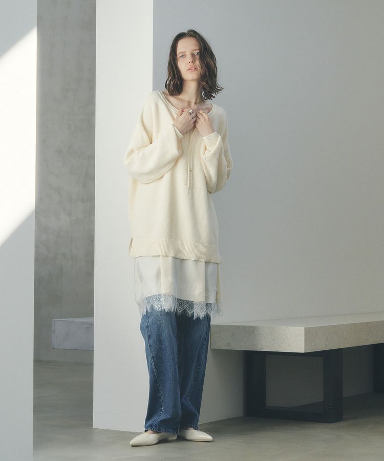 YECCA VECCA「レースサテンキャミチュニック」|チュニック|