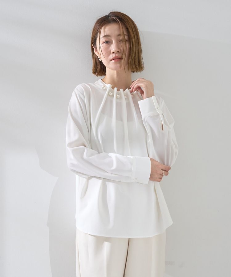 YECCA VECCA「パールタックブラウス」|シャツ・ブラウス|