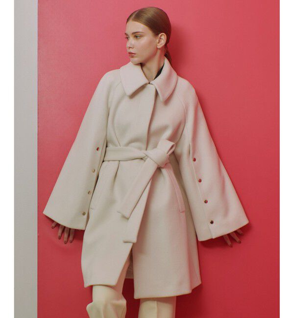 LOULOU WILLOUGHBY「【LOULOU WILLOUGHBY】シャルムビーバーステンカラーコート」|ダッフルコート|ライトベージュ