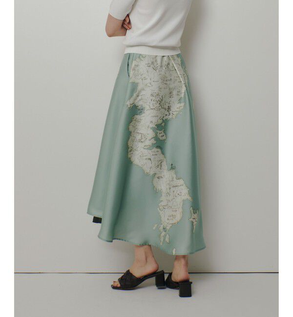 allureville「マッププリントフレアラップスカート」|フレア|