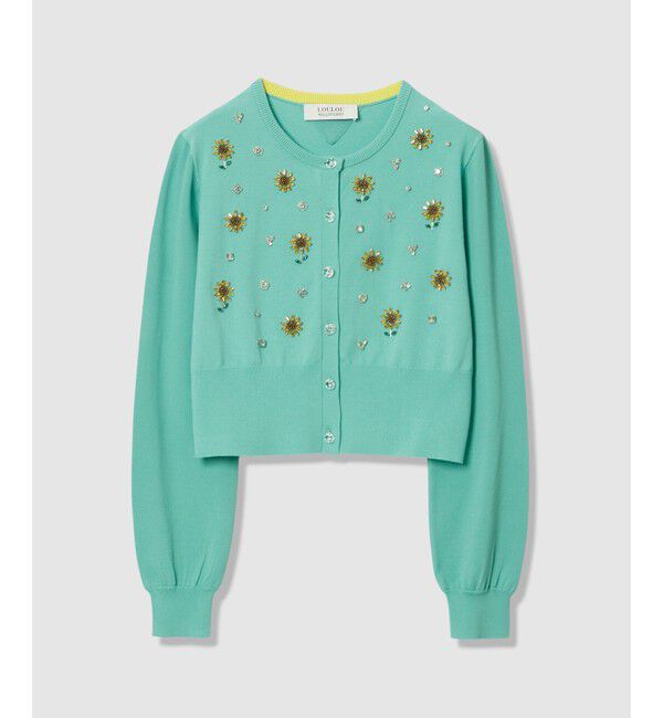 LOULOU WILLOUGHBY「 WEB 一部店舗限定【LOULOU WILLOUGHBY】サンフラワービジューカーディガン」|カーディガン|