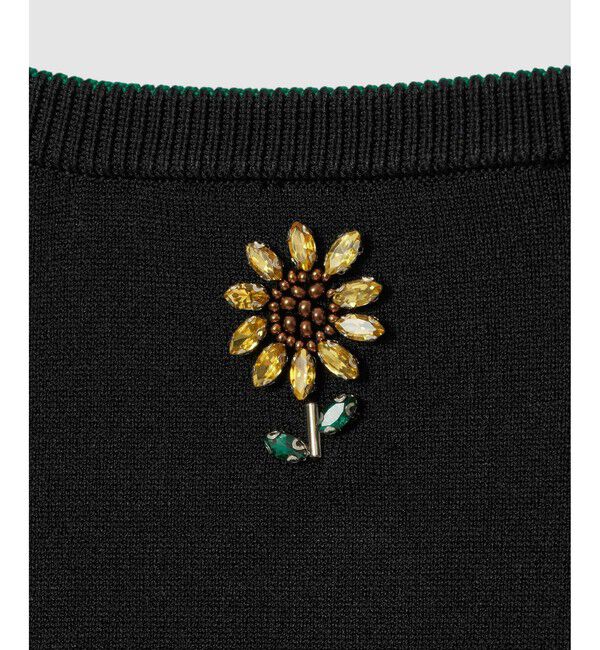 LOULOU WILLOUGHBY「 WEB 一部店舗限定【LOULOU WILLOUGHBY】サンフラワービジューカーディガン」|カーディガン|