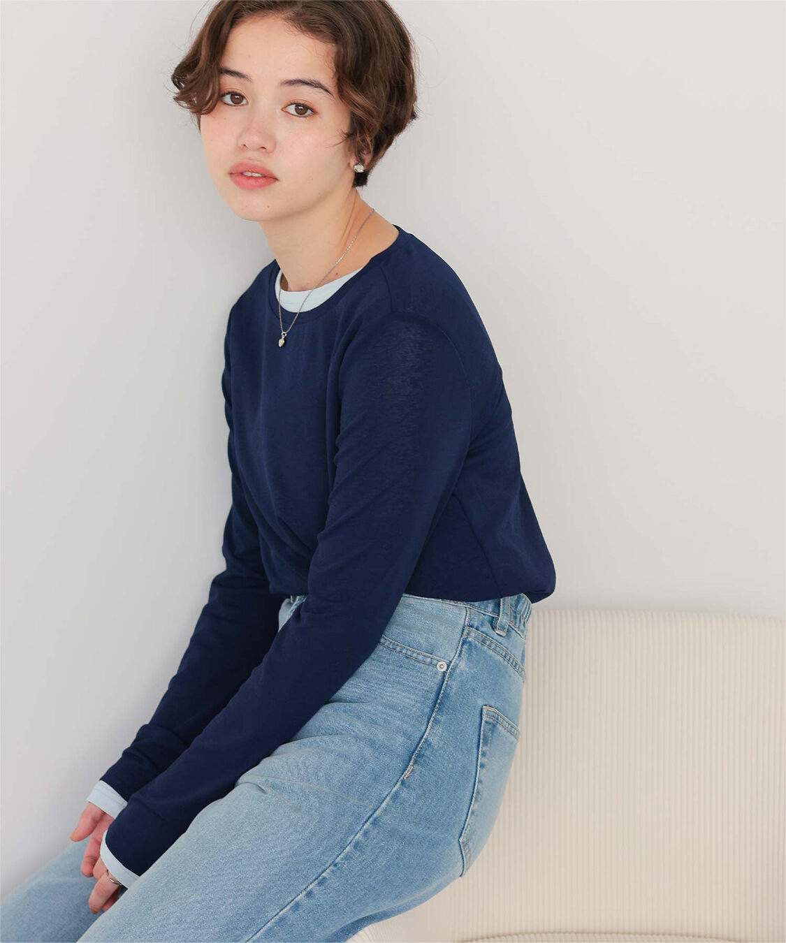 titivate「シアーカットソーロングスリーブトップス」|Tシャツ・カットソー|