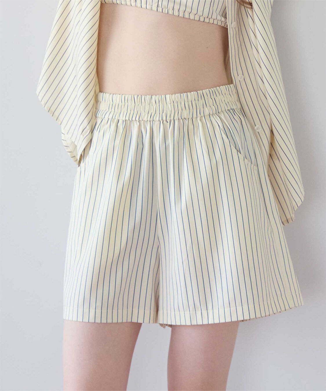 SEA DRESS「シンプルショートパンツ/ラッシュガード」|ビキニ|ｽﾄﾗｲﾌﾟ/ﾁｬｺｰﾙ