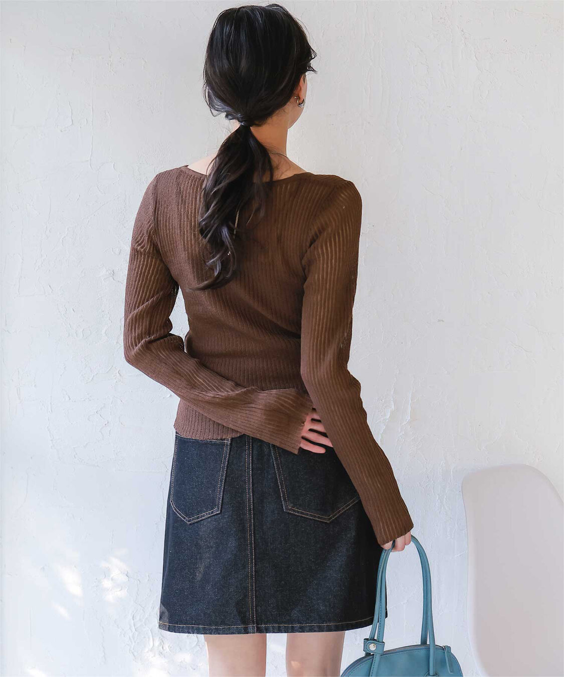 titivate「UVケア/ウォッシャブルシアーリブニットカーディガン」|カーディガン|