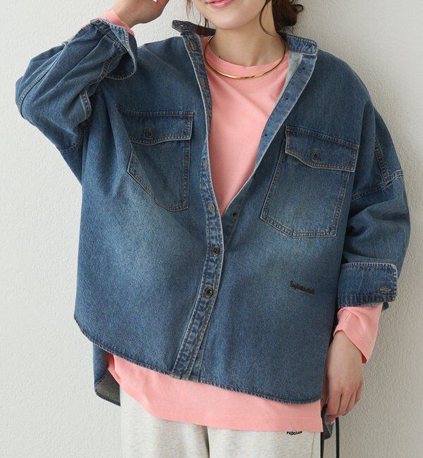  「【累計1万枚突破！名品】ヴィンテージライクデニムバンドカラーシャツ」|シャツ・ブラウス|インディゴブルー